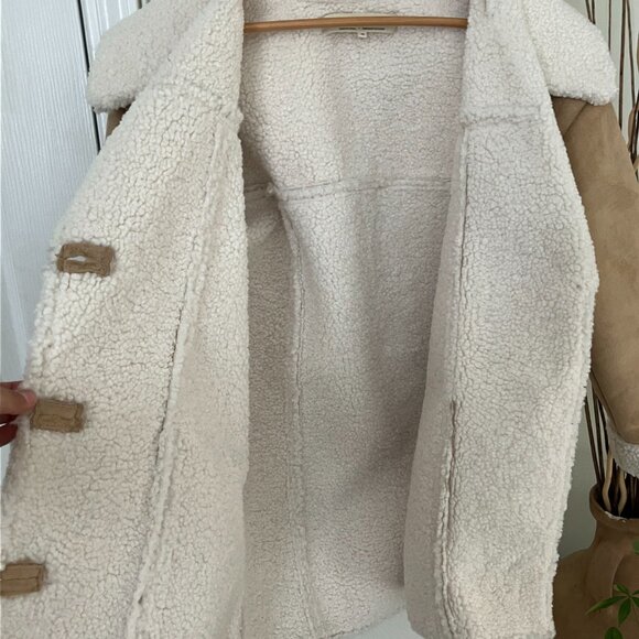 XS Tan Faux Sherpa Lined Jacket ~ Free People - Picture 3 of 8
